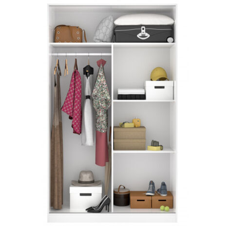 Armadio 120x204h cm con due ante scorrevoli bianco lucido - Venere