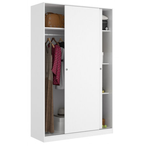 Armadio 120x204h cm con due ante scorrevoli bianco lucido - Venere