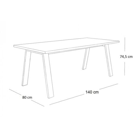 Scrivania da ufficio 140x80 cm rovere chiaro con gambe in metallo - Caesaroo