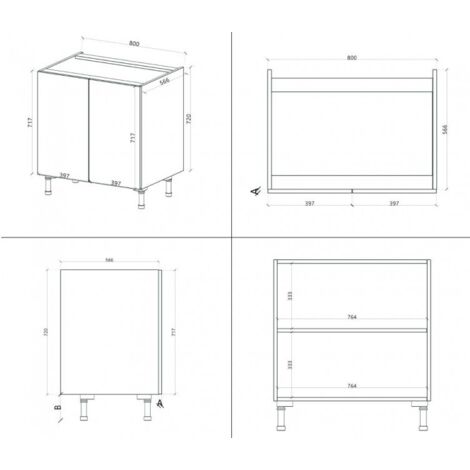 Pensile cucina 80x33xH72 cm Bianco opaco con due ante - Caesaroo