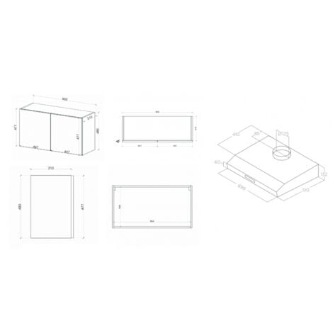 Sopracappa cucina 90x31xH48 cm in legno Bianco Alaska con due ante e  depuratore Bianco