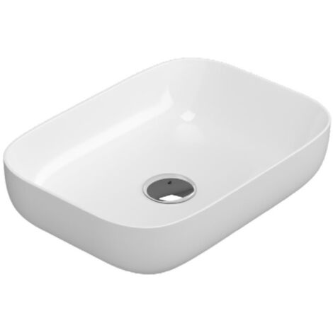 Set Bagno 1 Lavabo in granito + Mensola 60x50 cm + Miscelatore Cascato +  Piletta + Sifone Design