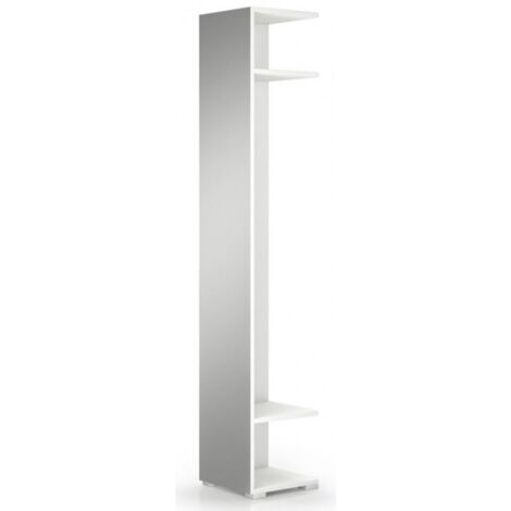 Vetrina A Colonna Greca Con 3 Ripiani In Vetro E Luci - Bianco Crema, 60x60x187 Cm