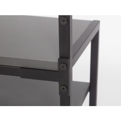 Mobile da ingresso 78x30x182 cm grigio antracite con cinque appendiabiti e tre ripiani - Kemi