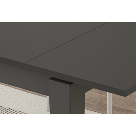 Tavolo da pranzo 140x80 cm allungabile Rocks Grigio antracite grigio  antracite