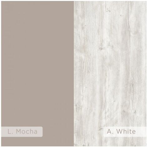 Libreria 166 cm Collins Moka chiaro e Bianco antico con due ante e ripiani  Bianco e