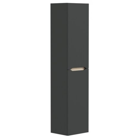 Colonna bagno sospesa 31x26x135 cm grigio antracite e rovere chiaro con 2 ante - Arles