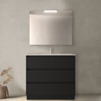 Appendiabiti con specchio con luci bagno con mensola L27
