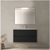 Mobile bagno a terra 120 cm in legno grigio opaco con lavabo in porcellana  Standard