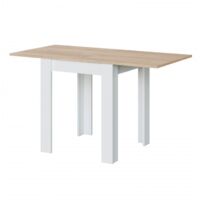 Tavolo 67x67 cm allungabile Bianco opaco e rovere | Rovere e Bianco