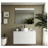 Mobile bagno sospeso 80 cm Ulisse in legno Bianco opaco con lavabo in  porcellana - Caesaroo