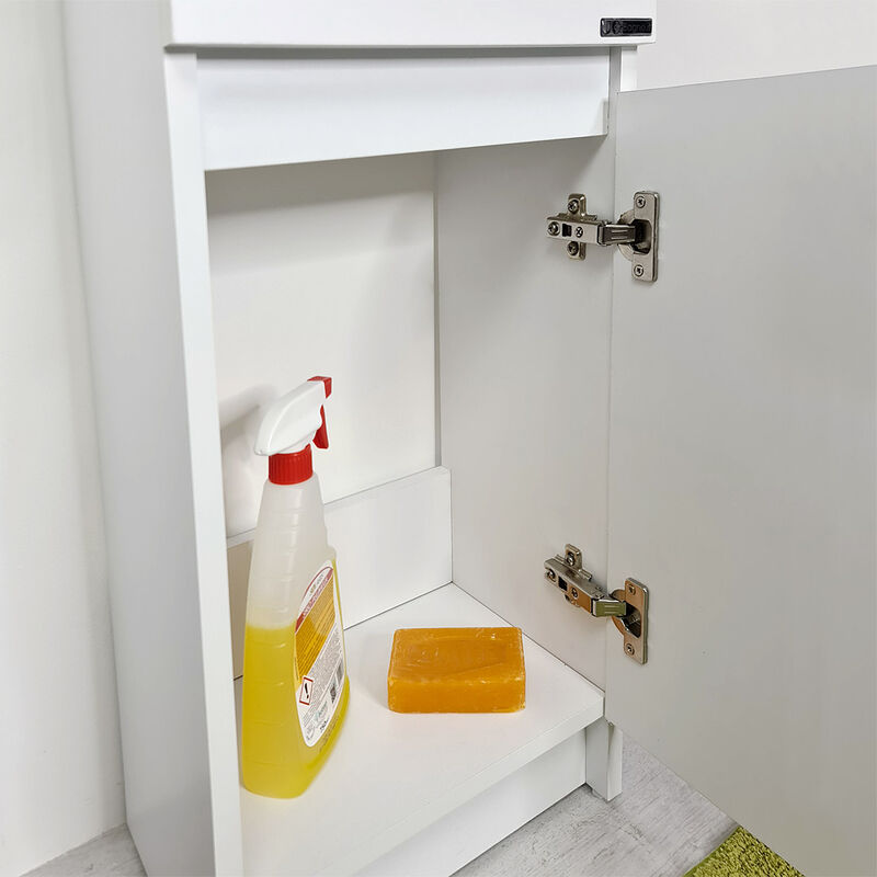 Vasca Lavatoio Negrari 45x50cm In Resina PP - Con Sifone E Piletta, Bianco, Made Italy - Foto 3