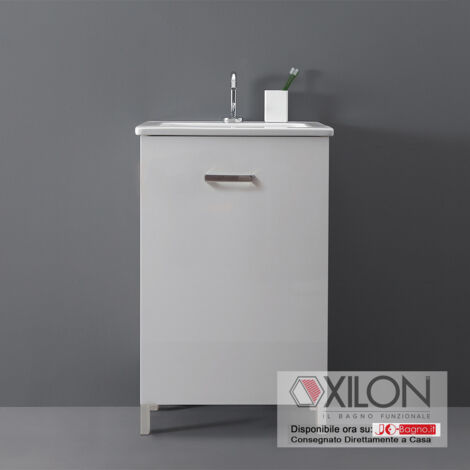 Mobile Lavatoio in Ceramica NANCO 50x50 Xilon Frontale Opaco (1/5)