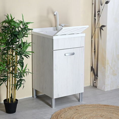 Mobile Lavatoio 45X50 DOMINA PLUS Wood Bianco High Quality