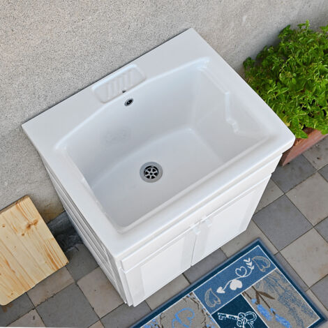 Mobile lavatoio da esterno in ceramica 60x50 NILO PLUS con sifoneria