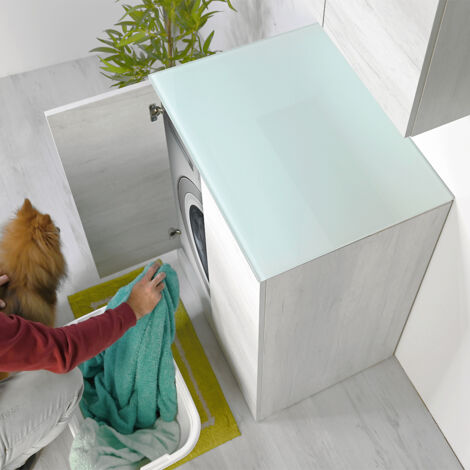 Mobile porta lavatrice 70x60 con cristallo KLARA Moderna