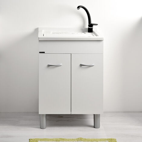 Mobile lavanderia ATHENA 50x50 con vasca Resina PP
