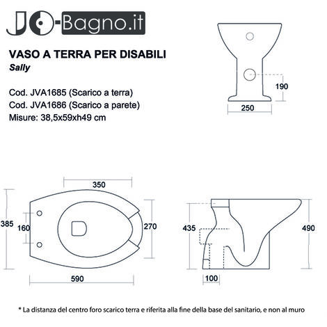 Wc Disabili Ergonomico a Terra H 49 SALLY