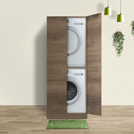 Colonna bucato lavatrice asciugatrice Klara con ante 70x70 chiusura totale