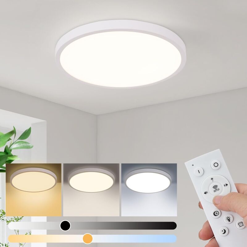 Plafonnier LED Detecteur de Mouvement 12W 1500LM 6500K Blanc Froid IP56  Étanche Rond Lampe Plafond LED pour Exterieur Intérieur Escalier Salle de  Bains Garage Couloir [Classe énergétique E], Versaille 