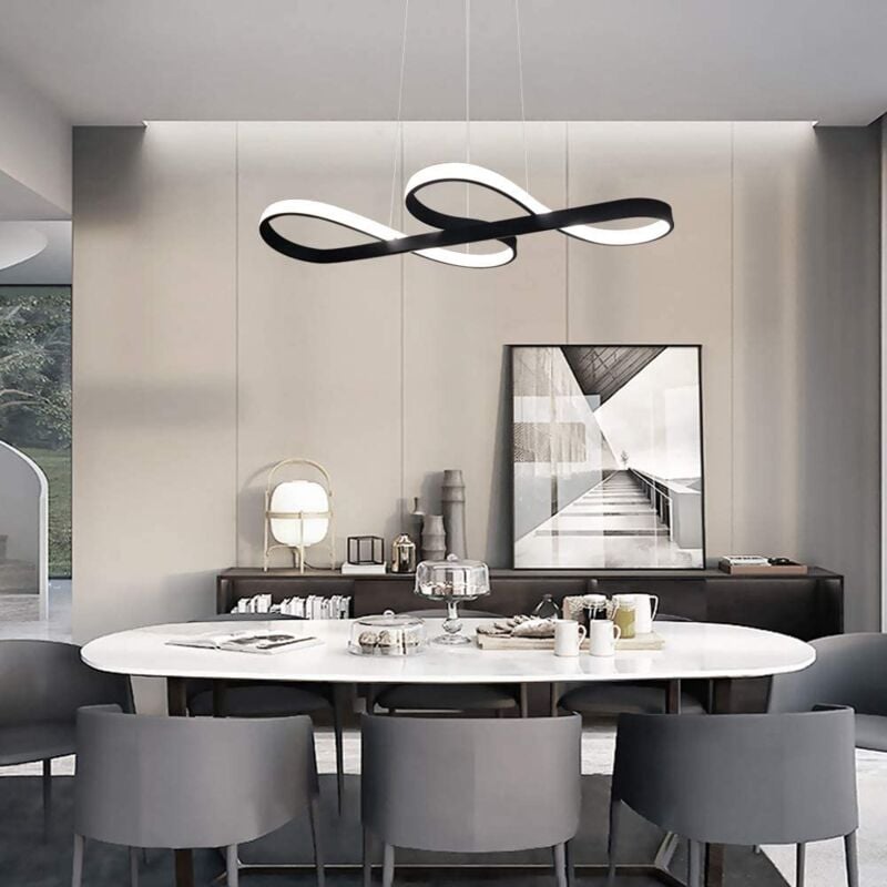 ZH LED Lape Suspension 64W 3 Cercles Luinaire Plafonnier Hauteur Et