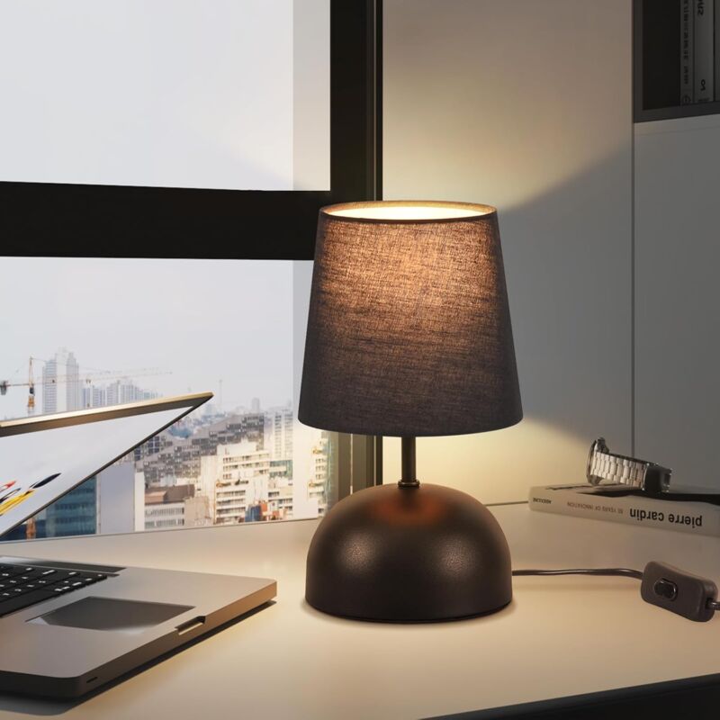 Lampe De Table Moderne ZMH – Design Industriel Or Et Verre Blanc – Chevet, Bureau, Salon – Douille E27 40W Max