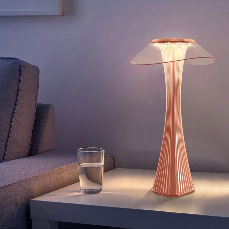 Lampe de table Led - Crystal Rosa 1W avec batterie rechargeable
