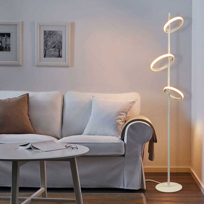 Lampadaire LED 16W dimmable lampadaire diffuseur réglable lumière chaude  salon canapé salon bureau 230V BERMUDES COLEUR BLANC