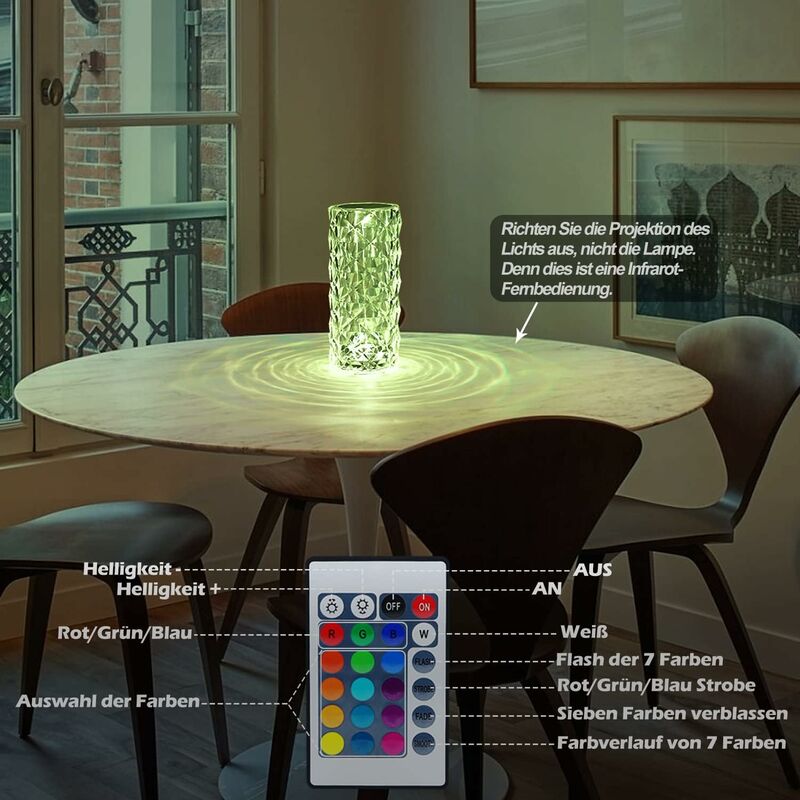 ZMH LED Lampe de table tactile à intensité variable - Lampe de chevet avec  câble de 2
