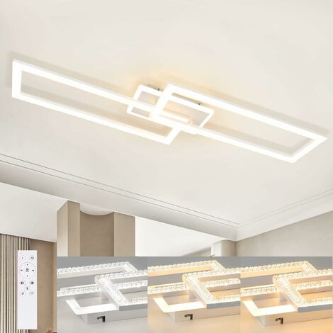 ZMH LED Plafonnier Salon Plafonnier à intensité variable - 56W Lampe de salon Moderne Cristal Lampe de chambre à coucher avec télécommande Lampe de cuisine Chambre à coucher Plafonnier pour cuisine Bu
