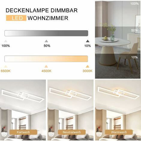 ZMH LED Plafonnier Salon Plafonnier à intensité variable - 56W Lampe de salon Moderne Cristal Lampe de chambre à coucher avec télécommande Lampe de cuisine Chambre à coucher Plafonnier pour cuisine Bu