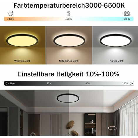 Plafonnier LED RGB Variateur Changement de Couleur Chambre à Coucher Spot  Lampe