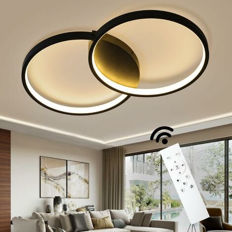 ZMH LED Deckenleuchte Wohnzimmer Deckenlampe - Schwarze Modern
