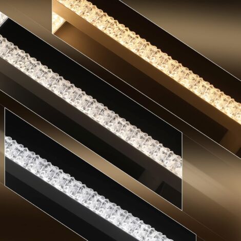 ZMH LED plafonnier salon plafonnier: lampe de salon noir 75CM dimmable lampe de chambre à coucher en cristal moderne design lampe d'intérieur avec télécommande pour chambre