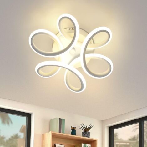 ZMH Plafonnier LED Moderne, 17W Blanc Lampe de Lustre 3000K Blanc Chaud Géométrie Design Luminaire Plafonnier 27cm pour Salon, Chambre, Cuisine, Salle à Manger (1/5)