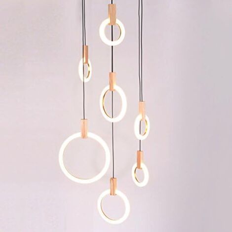 ZMH Suspension Table à manger élégante - LED Lustre moderne 7 lampes Lustre de plafond en verre réglable en hauteur pour salon chambre salle à manger hôtel (blanc chaud) (1/5)