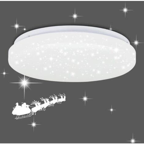 ZMH Plafonnier Led Moderne - 15W rond 4000K Blanc neutre Lampe de Plafond 21cm Design de ciel étoilé Plastique Pour Salon Chambre Couloir Cuisine (1/5)