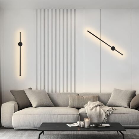ZMH Applique Murale Interieur LED - Moderne Noir Rotative 8W Lampe Murale 3000k Blanc Chaud Lampe De Nuit Pour Couloir Salon Chambre Escalier Cuisine 100cm 85193050