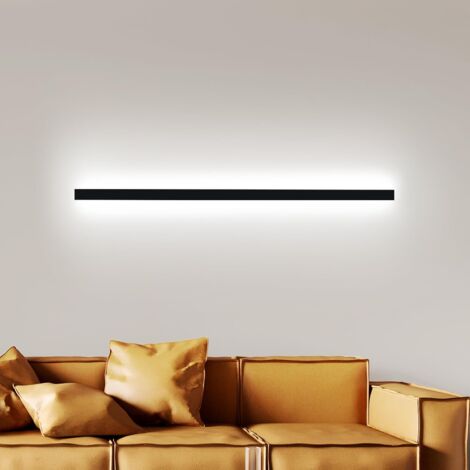 ZMH – Applique murale led 32W – Aluminium noir moderne – 100cm – Blanc froid 6500K pour couloir et salon