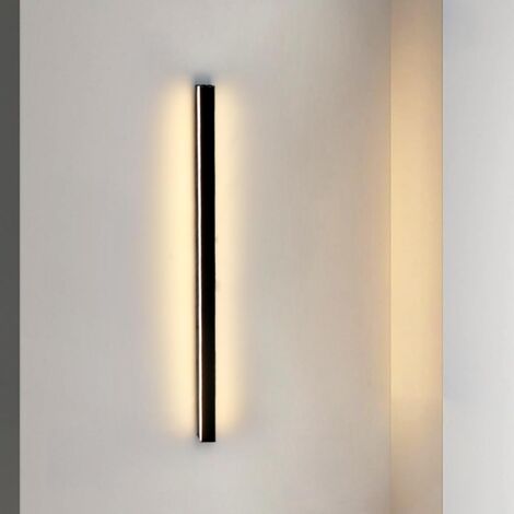 ZMH LED Applique murale intérieur - Noir moderne blanc chaud 3000K lampe de couloir 21W pour salon escalier chambre d'enfant - 60cm blanc chaud
