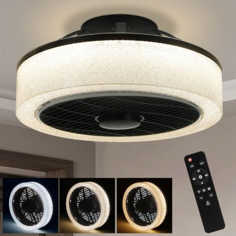 ZMH Ventilateur de plafond à LED avec éclairage - Grand ventilateur de plafonnier moderne, télécommande silencieuse, lampe de salon, ventilateur de plafond à intensité variable pour chambre à coucher