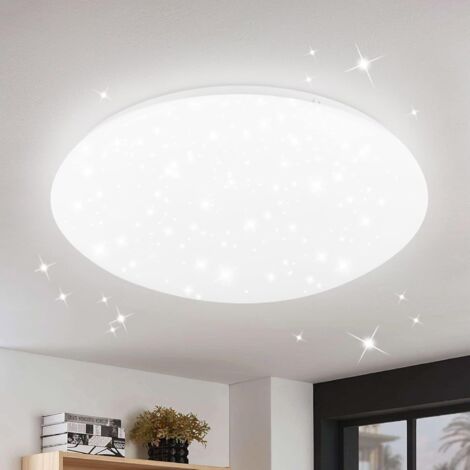 ZMH Plafonnier LED Luminaire Plafonnier Chambre à coucher - 18W Chambre à coucher Ciel étoilé Blanc froid Ø30cm Rond Salle de bain Plafonnier IP44 Etanche Salle de bain pour salon Cuisine (1/5)