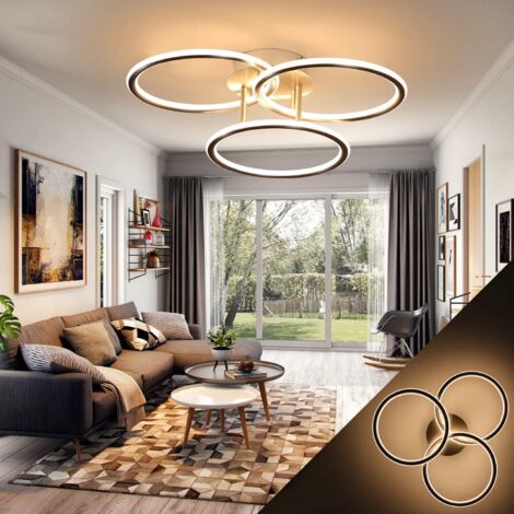 ZMH Plafonnier LED pour salon - Design moderne - Anneaux - Blanc chaud - 3000 K - 41 W - 3 ampoules en fer et aluminium - Lampe de bureau - Lampe de couloir (1/5)