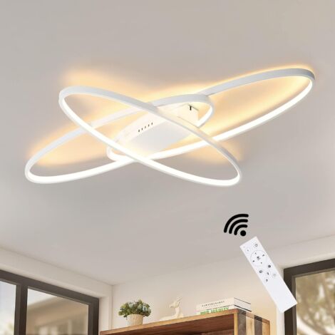 ZMH LED Plafonnier Blanc Variable Plafonnier Moderne Lampe de Salon 75W avec Télécommande Intérieur Lampe de Chambre Plafonnier pour Salon Chambre (1/5)