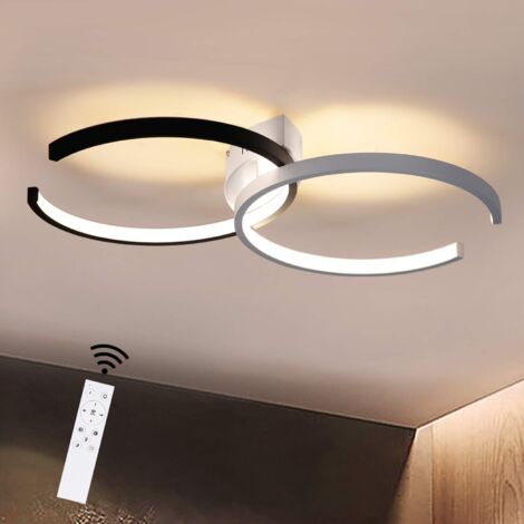 ZMH Plafonnier LED Moderne Dimmable avec Télécommande Salon 37W Lumière Chambre à Coucher Noir Design Plafond pour Cuisine Couloir Bureau (1/5)