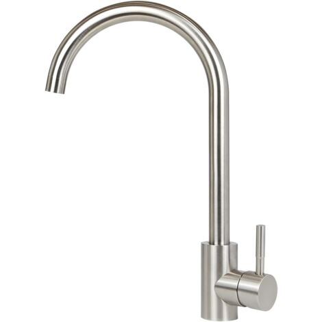 ZMH Robinet de cuisine Robinet de cuisine haute pression - Acier Inox Pivotant à 360° Robinet d'évier Robinet de cuisine Robinet d'évier Mitigeur monocommande Nickel brossé (1/5)