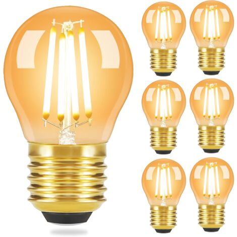 ZMH 6 pcs ampoule LED E27 lampe vintage - G45 ampoule Edison Light Bulb 2700K 4W lampe à incandescence blanc chaud filament ampoule rétro verre ant (1/5)
