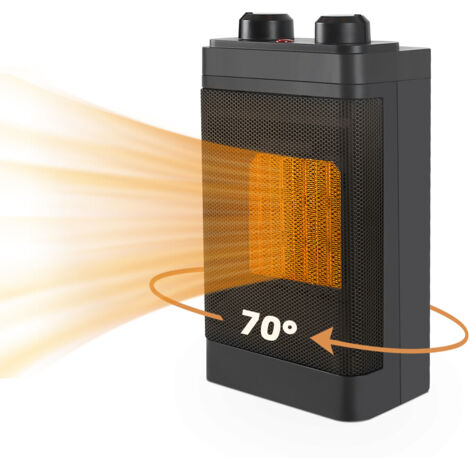 ZMH Chauffage soufflant électrique d'énergie - à économie 1500W céramique silencieux 3 modes thermostat de salle de bain oscillation 70° de pièces pour salle de salon bureau (1/5)