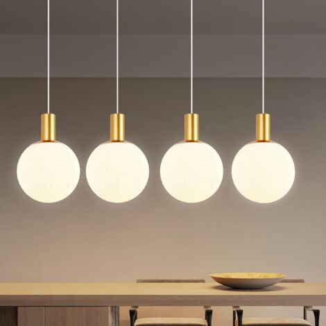ZMH – Lampe suspendue en verre E27 – 4 ampoules – réglable jusqu'à 150 cm – design moderne pour salle à manger et cuisine