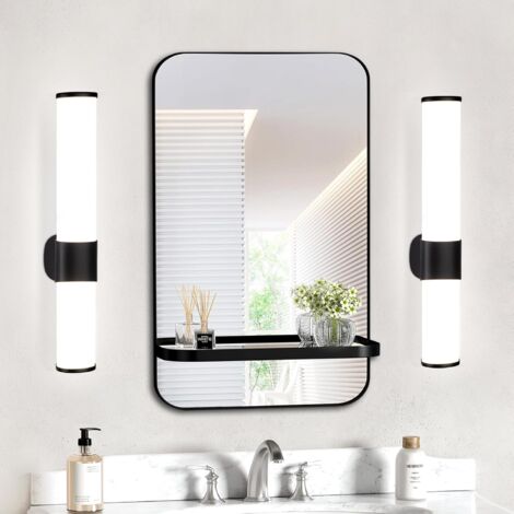 ZMH Lot de 2 lampes de miroir LED pour salle de bain – 6 W, applique murale de 30 cm, étanche IP44, chrome, moderne, blanc neutre, 4000 K, lampe de salle de bain, applique murale pour sous-sol, cuisin